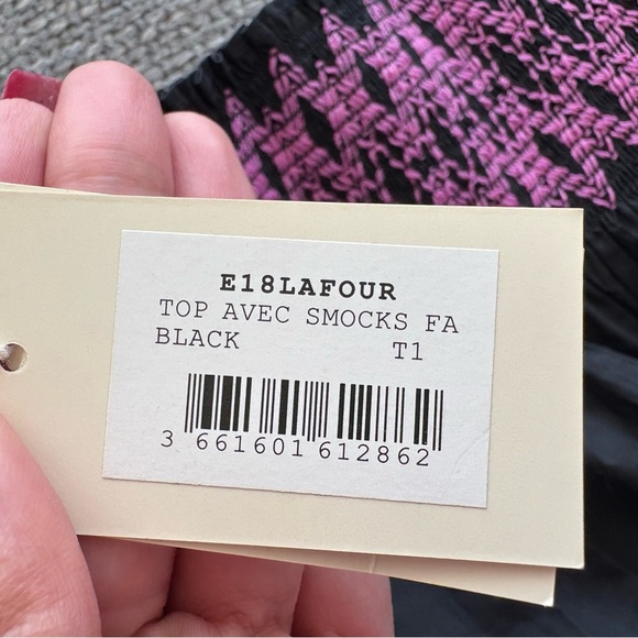 Maje Paris Smocked Off-Shoulder Cotton Top – Size 1 (Small) - Picture 8 of 14